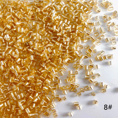 2mm Γυάλινοι σπόροι Χαλαρές Χάντρες Ασημί Χρώμα Εσωτερικό Μακρύ Σωλήνα Γούρια DIY Craft Βραχιόλι Κοσμήματα Προμήθειες Κατασκευής Κολιέ Αξεσουάρ