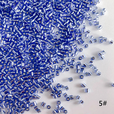 2mm Γυάλινοι σπόροι Χαλαρές Χάντρες Ασημί Χρώμα Εσωτερικό Μακρύ Σωλήνα Γούρια DIY Craft Βραχιόλι Κοσμήματα Προμήθειες Κατασκευής Κολιέ Αξεσουάρ