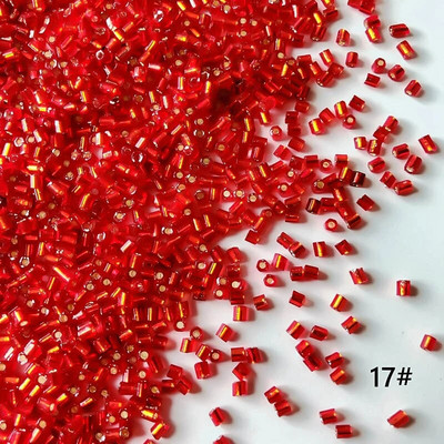 2mm Γυάλινοι σπόροι Χαλαρές Χάντρες Ασημί Χρώμα Εσωτερικό Μακρύ Σωλήνα Γούρια DIY Craft Βραχιόλι Κοσμήματα Προμήθειες Κατασκευής Κολιέ Αξεσουάρ