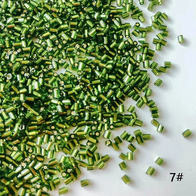 2mm Γυάλινοι σπόροι Χαλαρές Χάντρες Ασημί Χρώμα Εσωτερικό Μακρύ Σωλήνα Γούρια DIY Craft Βραχιόλι Κοσμήματα Προμήθειες Κατασκευής Κολιέ Αξεσουάρ