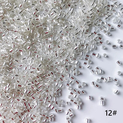 2mm Γυάλινοι σπόροι Χαλαρές Χάντρες Ασημί Χρώμα Εσωτερικό Μακρύ Σωλήνα Γούρια DIY Craft Βραχιόλι Κοσμήματα Προμήθειες Κατασκευής Κολιέ Αξεσουάρ