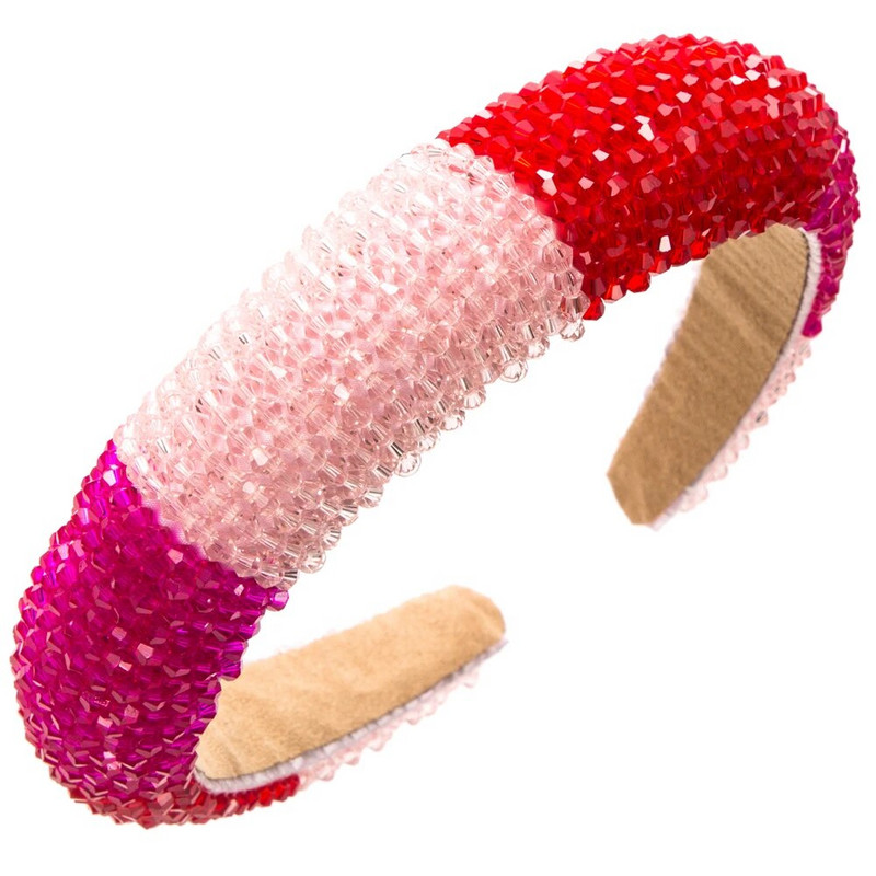 Hot Selling για την Ημέρα του Αγίου Βαλεντίνου Κρυστάλλινη Κεφαλόδεσμος για Γυναικεία Χειροποίητη Χάντρες Σφουγγάρι Ύψος Γιορτινό κεφαλόδεσμο