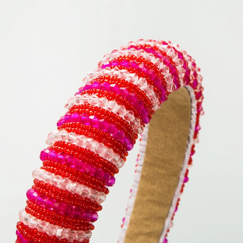 Hot Selling για την Ημέρα του Αγίου Βαλεντίνου Κρυστάλλινη Κεφαλόδεσμος για Γυναικεία Χειροποίητη Χάντρες Σφουγγάρι Ύψος Γιορτινό κεφαλόδεσμο