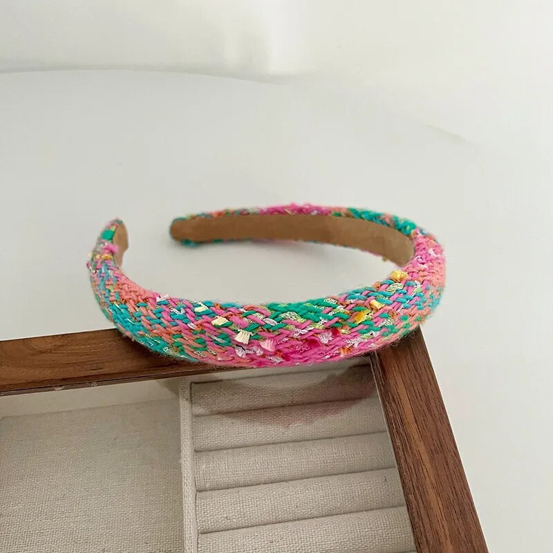 Rozā vilnas rozā mezgla matu lente galvas saite pieaugušajiem matiem aksesuāri Hair Jewley