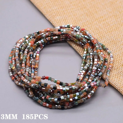 Rozā pur krāsa 3 4 5 mm čehu stikla kristāla krelles kubs kvadrātveida kristāla krelles piekariņi krāsa konfekšu sēklu krelles DIY rotaslietas izgatavošanai