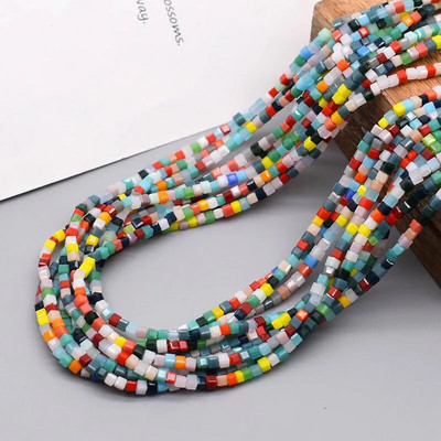 Rozā pur krāsa 3 4 5 mm čehu stikla kristāla krelles kubs kvadrātveida kristāla krelles piekariņi krāsa konfekšu sēklu krelles DIY rotaslietas izgatavošanai