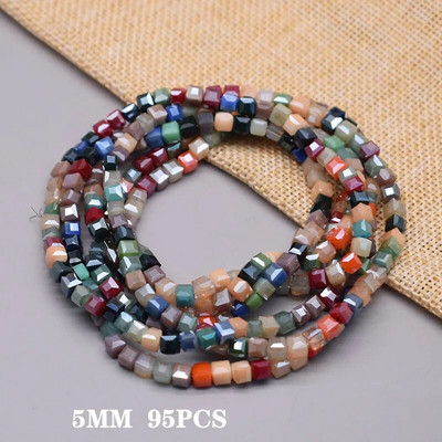 Rozā pur krāsa 3 4 5 mm čehu stikla kristāla krelles kubs kvadrātveida kristāla krelles piekariņi krāsa konfekšu sēklu krelles DIY rotaslietas izgatavošanai