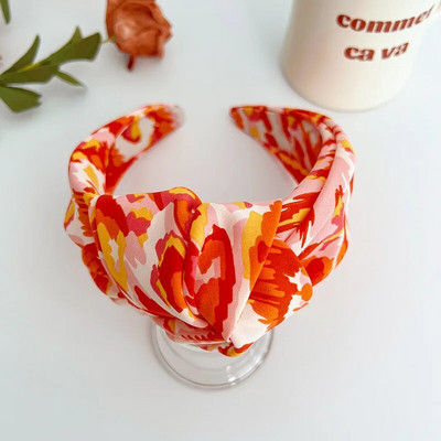 Sieviešu Meitenes Satīna Tiedye Ziedi Big Knot Matu Lente Galvas saite Pieaugušajiem Matu Aksesuāri Matu Jewley