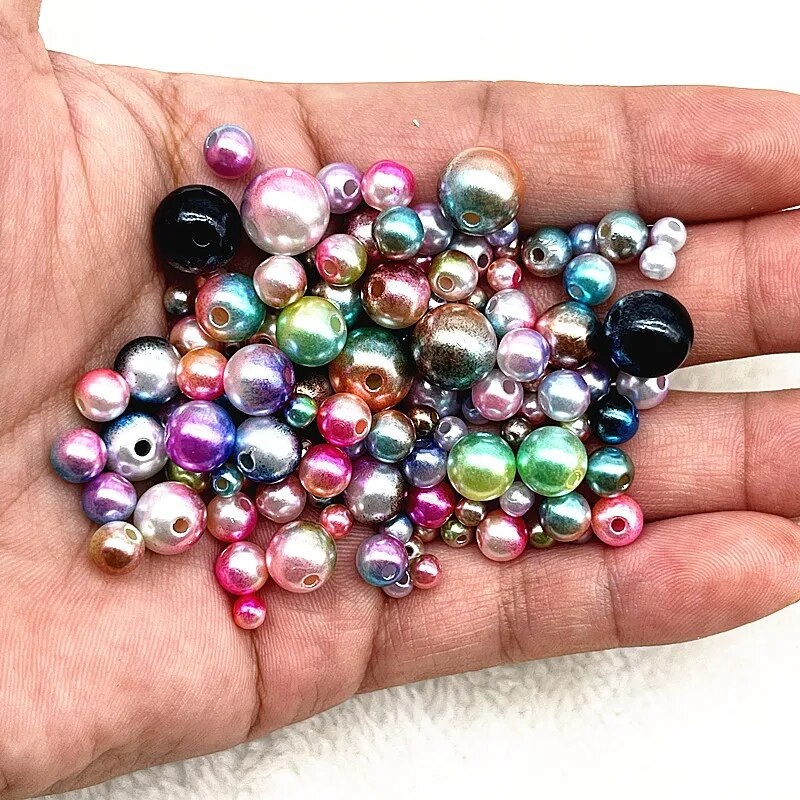 4 χιλιοστά 6 χιλιοστά 8 χιλιοστά 10 χιλιοστά Στρογγυλή ντεγκραντέ Χρώμα ακρυλικές χάντρες Χαλαρές χάντρες διαχωρισμού για κοσμήματα κατασκευής DIY χειροποίητα αξεσουάρ βραχιολιών