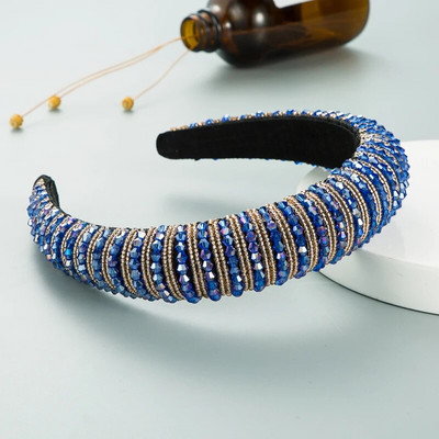 Ar rokām austas kristāla matu lentes no Eiropas un Amerikas, sieviešu baroka stila sūkļa biezināta galvas lente, vienkārši matu aksesuāri