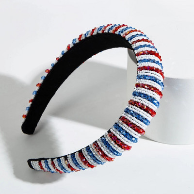 Ar rokām austas kristāla matu lentes no Eiropas un Amerikas, sieviešu baroka stila sūkļa biezināta galvas lente, vienkārši matu aksesuāri