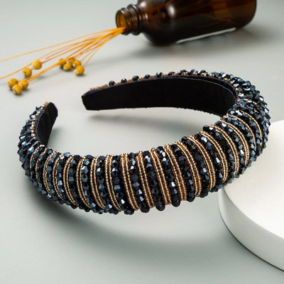 Ar rokām austas kristāla matu lentes no Eiropas un Amerikas, sieviešu baroka stila sūkļa biezināta galvas lente, vienkārši matu aksesuāri