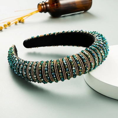 Ar rokām austas kristāla matu lentes no Eiropas un Amerikas, sieviešu baroka stila sūkļa biezināta galvas lente, vienkārši matu aksesuāri