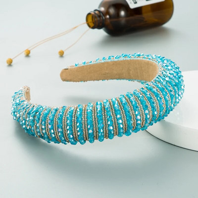 Ar rokām austas kristāla matu lentes no Eiropas un Amerikas, sieviešu baroka stila sūkļa biezināta galvas lente, vienkārši matu aksesuāri