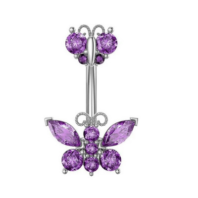 1 τμχ Πεταλούδα Cz Δαχτυλίδι με κοιλιά Γυναικεία μόδα Glitter Δαχτυλίδι κοιλιάς Κοσμήματα Καρδιά Ομφαλός Piercing Barbell Crystal Pircing Ombligo