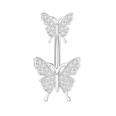 1 τμχ Πεταλούδα Cz Δαχτυλίδι με κοιλιά Γυναικεία μόδα Glitter Δαχτυλίδι κοιλιάς Κοσμήματα Καρδιά Ομφαλός Piercing Barbell Crystal Pircing Ombligo