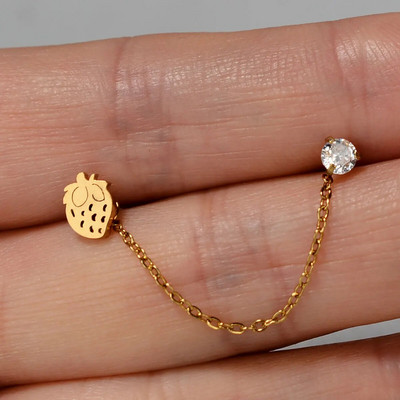 1 gab. Ķirurģiskā tērauda auss Tragus skrimšļa pīrsings cirkons, piekarināms ķēdes auskars gliemene Helix Lobe Stud dubultā pīrsings ķermeņa rotaslietas