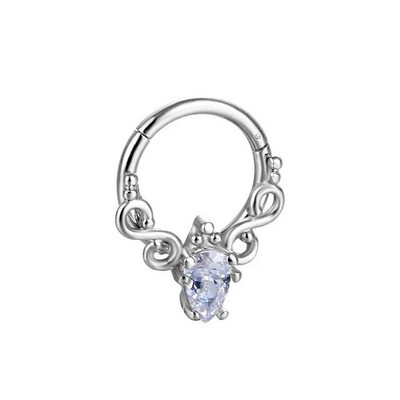 Nosni prsten od nehrđajućeg čelika Piercing septuma za žene Nariz piercing ušne hrskavice Tragus Goth piercing Nez Opal Nakit za tijelo