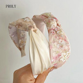 PROLY jauna modes galvas saite sievietēm, plata sānu ziedu matu lente svaigas gaišas krāsas turbāna meitenēm, matu aksesuāri vairumtirdzniecība