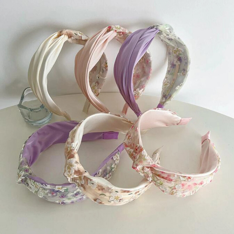 PROLY jauna modes galvas saite sievietēm, plata sānu ziedu matu lente svaigas gaišas krāsas turbāna meitenēm, matu aksesuāri vairumtirdzniecība