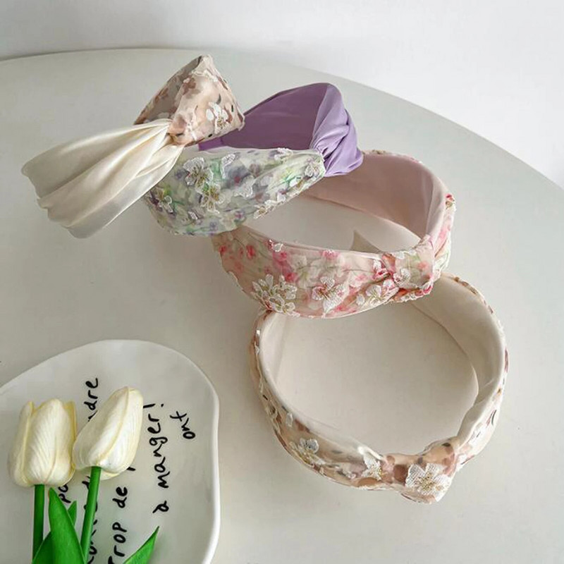 PROLY jauna modes galvas saite sievietēm, plata sānu ziedu matu lente svaigas gaišas krāsas turbāna meitenēm, matu aksesuāri vairumtirdzniecība