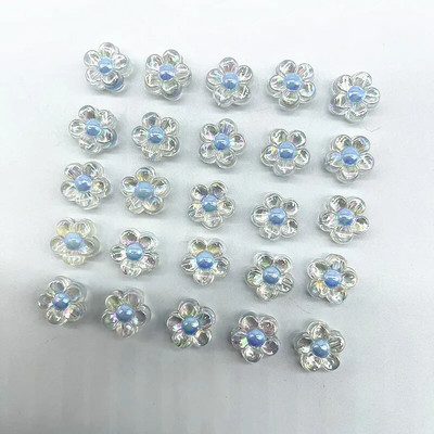 30gab 12 mm matēšana/caurspīdība/AB krāsa akrila saulespuķu krelles, vaļīgas starplikas krelles rotaslietu izgatavošanai, DIY aksesuāri