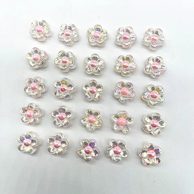 30gab 12 mm matēšana/caurspīdība/AB krāsa akrila saulespuķu krelles, vaļīgas starplikas krelles rotaslietu izgatavošanai, DIY aksesuāri