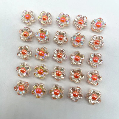 30gab 12 mm matēšana/caurspīdība/AB krāsa akrila saulespuķu krelles, vaļīgas starplikas krelles rotaslietu izgatavošanai, DIY aksesuāri