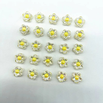 30gab 12 mm matēšana/caurspīdība/AB krāsa akrila saulespuķu krelles, vaļīgas starplikas krelles rotaslietu izgatavošanai, DIY aksesuāri