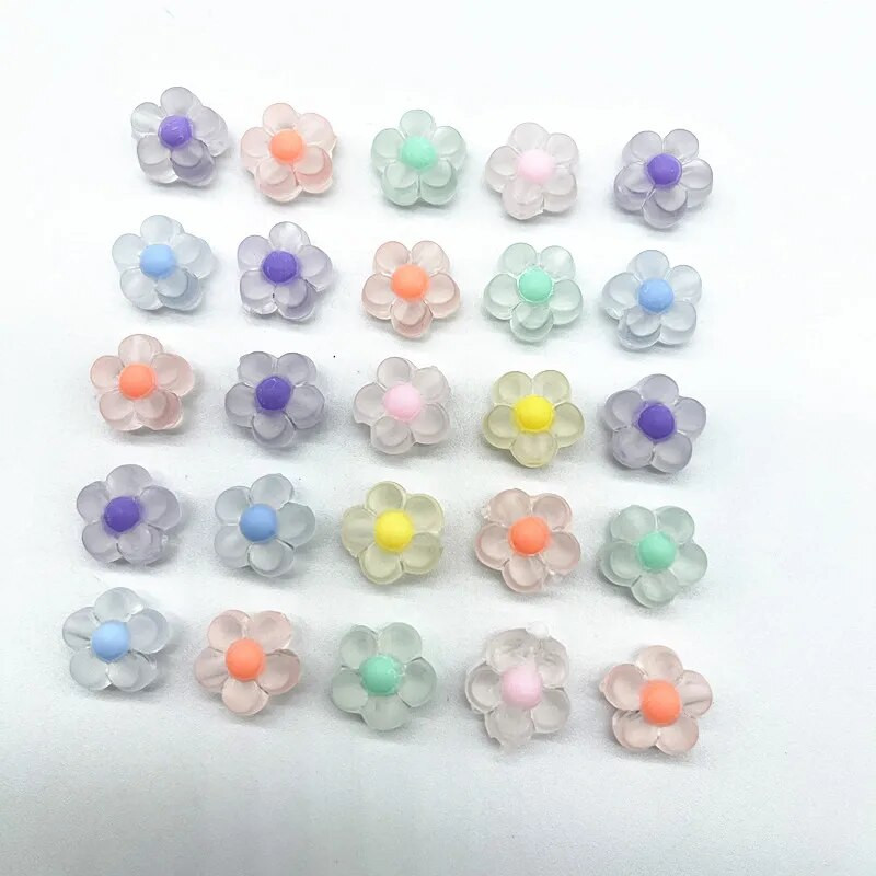 30gab 12 mm matēšana/caurspīdība/AB krāsa akrila saulespuķu krelles, vaļīgas starplikas krelles rotaslietu izgatavošanai, DIY aksesuāri