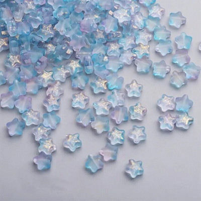 50 gab Krāsu zvaigžņu krelles 8 mm čehu stikla brīvs starplikas rotaslietu izgatavošanai matadata, ar rokām darināti aksesuāri