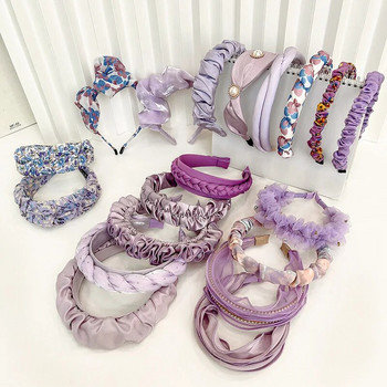 Σειρά Purple Flower Hair Band Compression Hairband Σφουγγάρι Κορεατικής έκδοσης Headband