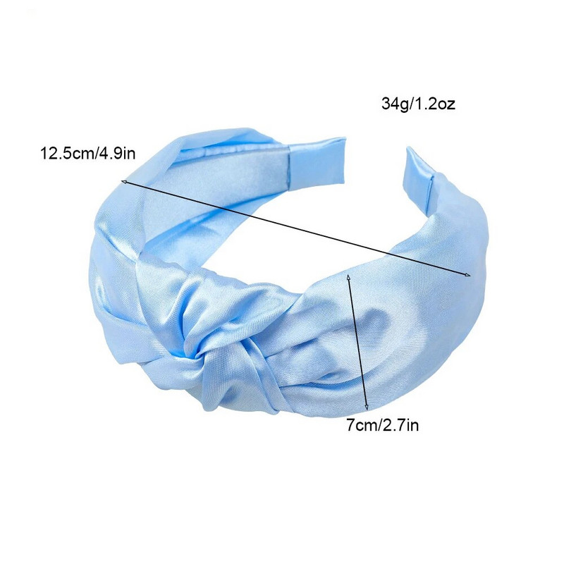 Κορεάτικες γυναίκες με κόμπους μπλε κεφαλόδεσμο για κορίτσια μονόχρωμο αντιολισθητικό στεφάνι κεφαλής γυναικεία μόδα αξεσουάρ μαλλιών