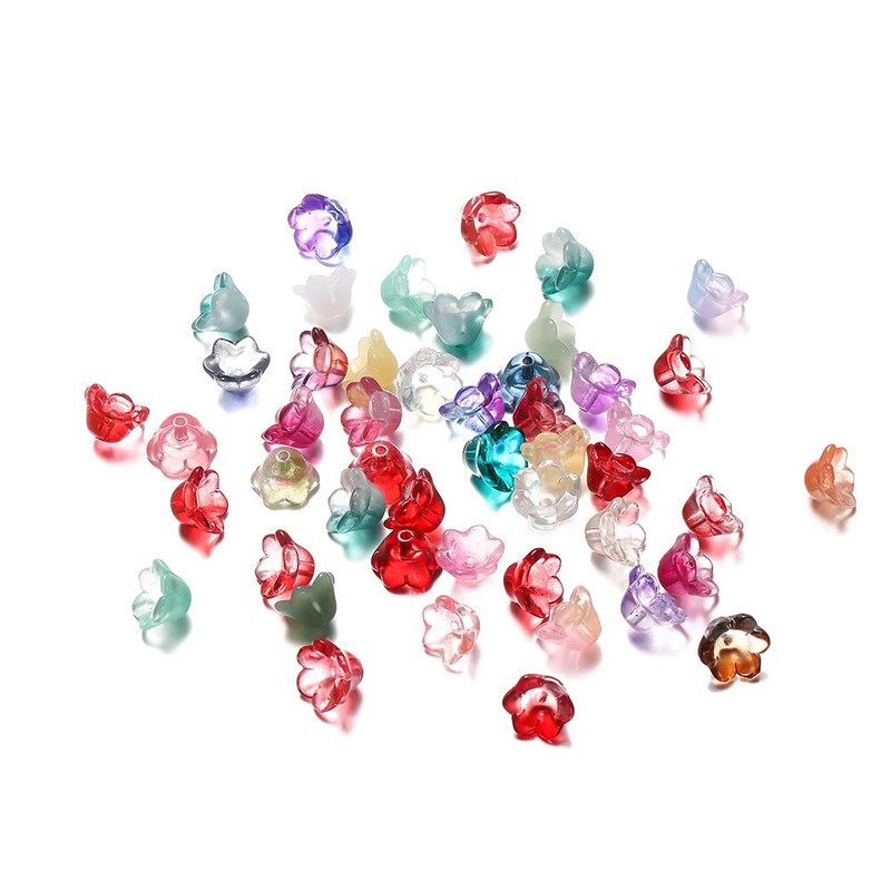 10/30 gab. Gradienta ziedu lampu krelles Zvanu puķes Stikla starplikas Krelles Cepures DIY Piekariņi Rokassprādzes Rotaslietas Izstrādājumi