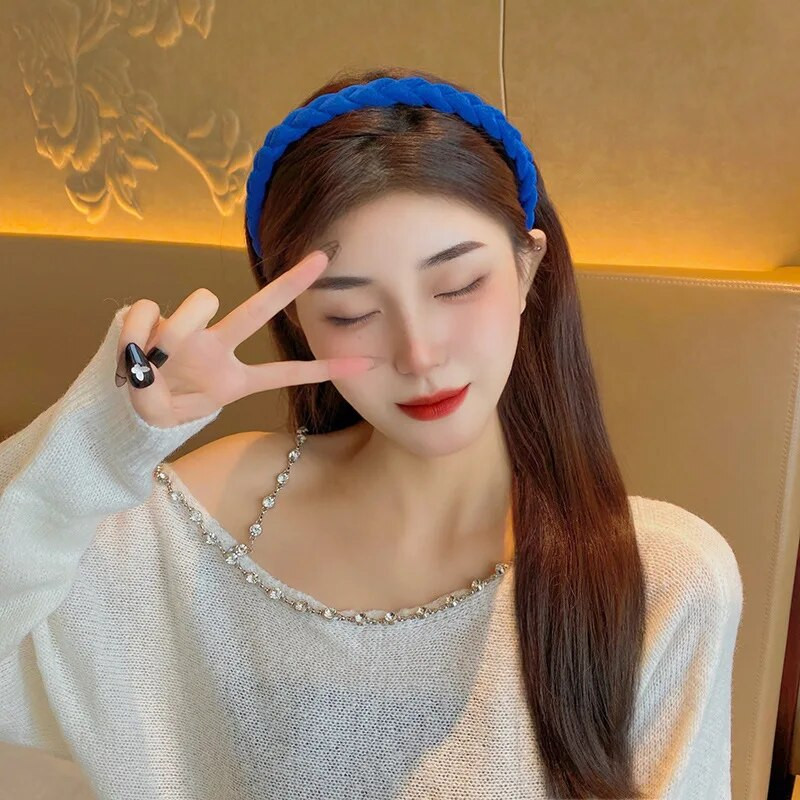 CC zilas matu lentes Sieviešu matu aksesuāri Moderna galvassega Vienkārša dizaina matu apģērbi Dažādi galvassegas Izsmalcinātas galvas lentes Dāvana F476