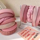 Ružičaste serije spužvastih traka za glavu s podstavom za žene Tanke široke trake za kosu za djevojčice Obruč za kosu za princeze Modne trake Dodaci za pokrivala za glavu