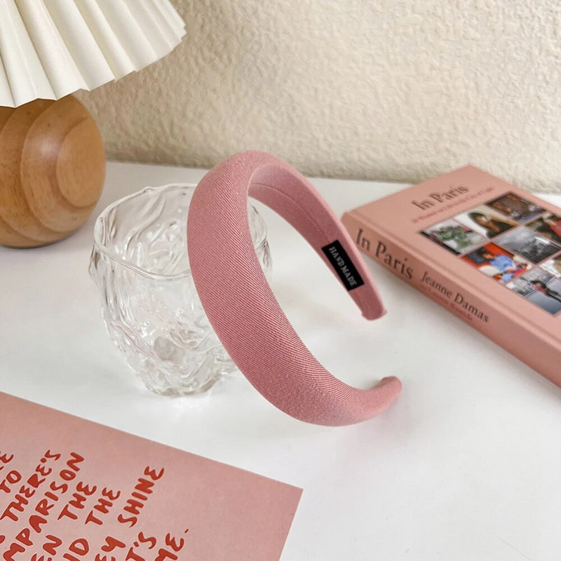 Ružičaste serije spužvastih traka za glavu s podstavom za žene Tanke široke trake za kosu za djevojčice Obruč za kosu za princeze Modne trake Dodaci za pokrivala za glavu