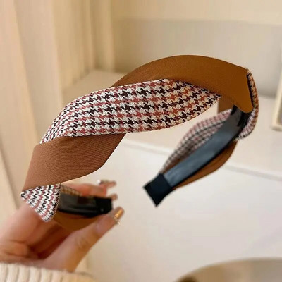 Mood Vintage elastne juuksepael Võreprintiga käsnpeapael Naiste tüdrukute laia küljega juuksepael Juukserõngas Naiste juuste aksessuaarid