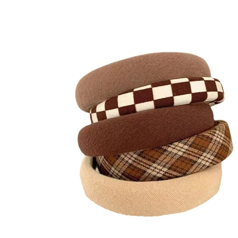 Mood Vintage elastne juuksepael Võreprintiga käsnpeapael Naiste tüdrukute laia küljega juuksepael Juukserõngas Naiste juuste aksessuaarid