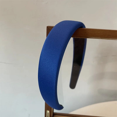 Klein zilas galvassegas Meža zaļa āda sarža matu lentes sievietēm Matu aksesuāri Meiteņu modes ikdienas galvassegas