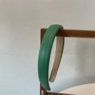 Klein zilas galvassegas Meža zaļa āda sarža matu lentes sievietēm Matu aksesuāri Meiteņu modes ikdienas galvassegas