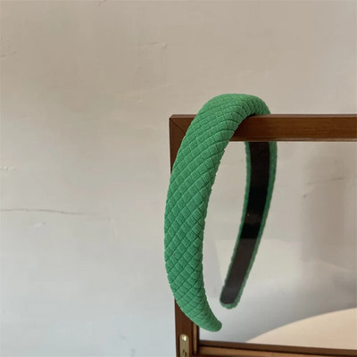 Klein zilas galvassegas Meža zaļa āda sarža matu lentes sievietēm Matu aksesuāri Meiteņu modes ikdienas galvassegas