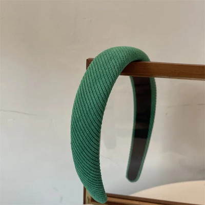 Klein zilas galvassegas Meža zaļa āda sarža matu lentes sievietēm Matu aksesuāri Meiteņu modes ikdienas galvassegas