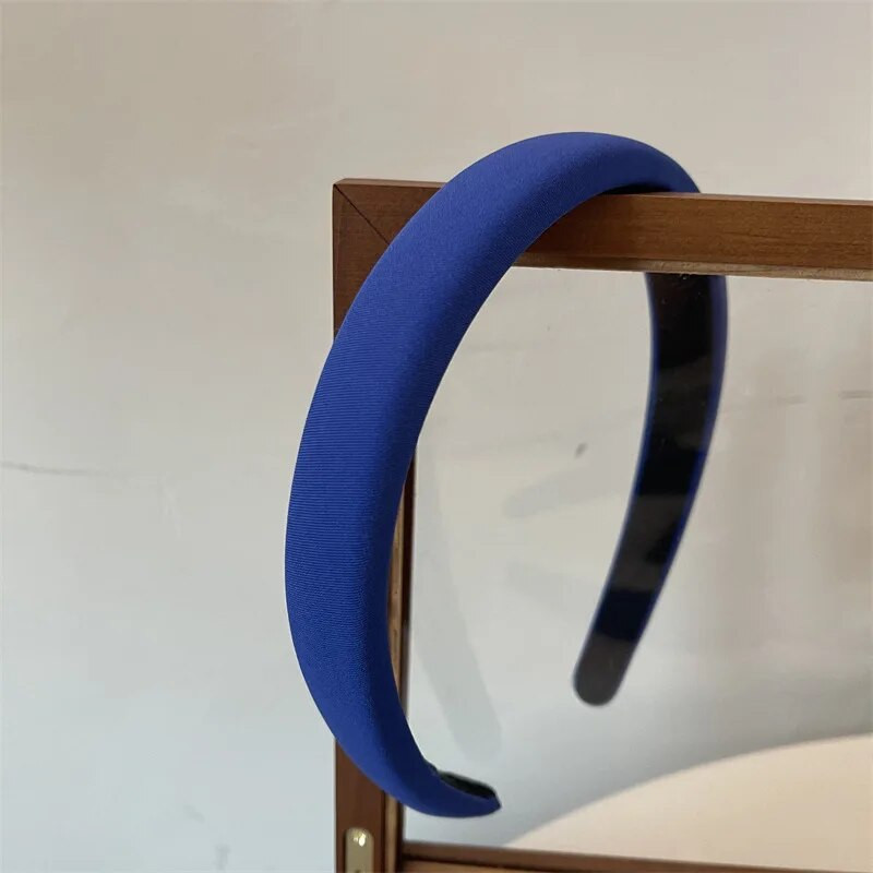 Klein zilas galvassegas Meža zaļa āda sarža matu lentes sievietēm Matu aksesuāri Meiteņu modes ikdienas galvassegas