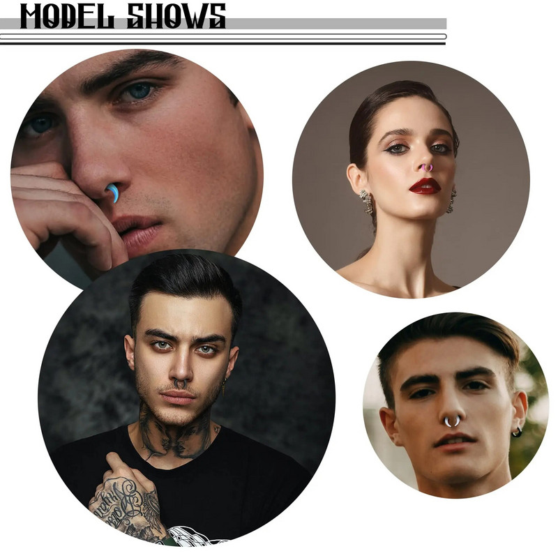 Drperfect 14G-4G septum Pincher sužavanje septuma prstenovi akrilni šiljci potkova tuneli rastezanje hrskavice nos uho za žene muškarce