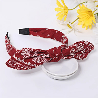 Korejas Bohēmijas Retro galvas lentes Sieviešu kokvilnas materiāls sarkani balti punkti ar platām malām mezgloti galvas sprādzes matu aksesuāri