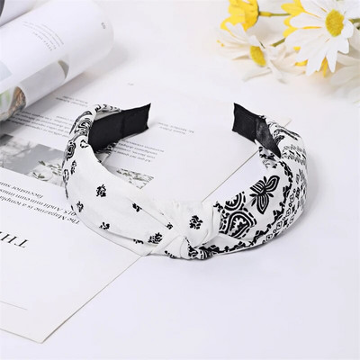 Korejas Bohēmijas Retro galvas lentes Sieviešu kokvilnas materiāls sarkani balti punkti ar platām malām mezgloti galvas sprādzes matu aksesuāri