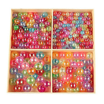 Aurora Прозрачни кръгли мъниста с мехурчета Прекрасни многоцветни акрилни мъниста с дупки Мечтателна гривна, обеца, колие, материали
