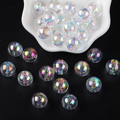 Aurora Transparent Round Bubble Beads Lovely Multi-color Acrylic Beads With Holes Dreamy Bracelet Earring Necklace Materials