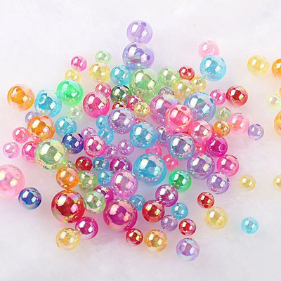 Aurora prozirne okrugle mjehuraste perle ljupke višebojne akrilne perle s rupama Sanjiva narukvica Naušnice Ogrlica Materijali